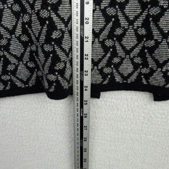 Chiaramente Sweater Womens Large White Black Geometric Wool Open Knit Italy - Picture 8 of 10